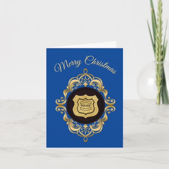 Golden Victorian Law Enforcement Christmas Card (Front)