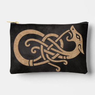 Golden Viking Serpent Knot Symbol Accessory Pouch