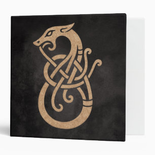 Golden Viking Serpent Knot Symbol Binder