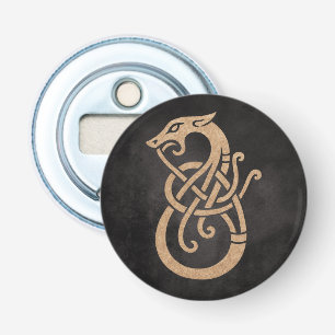 Golden Viking Serpent Knot Symbol Bottle Opener