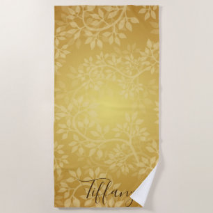 Golden Vine Elegant and Classy Beach Towel
