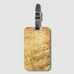 Golden Vintage Antique Sheet Music Score Sheet Luggage Tag
