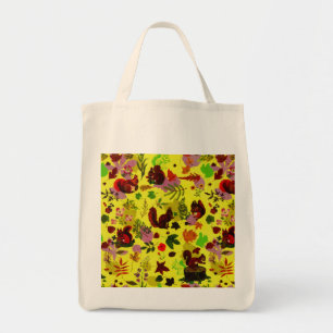 Golden Vintage Autumn Nature Foliage Forest Tote Bag