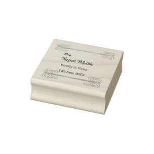 Golden vintage glitter the perfect match couple na rubber stamp