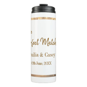 Golden vintage glitter the perfect match couple na thermal tumbler