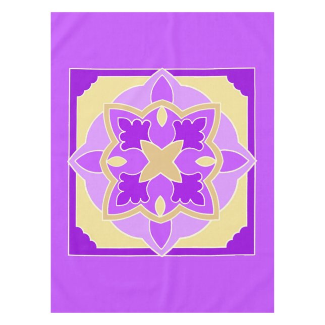 Golden Violets Tablecloth (Front)