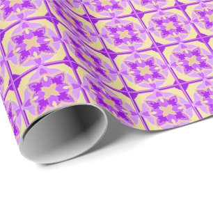 Golden Violets Wrapping Paper
