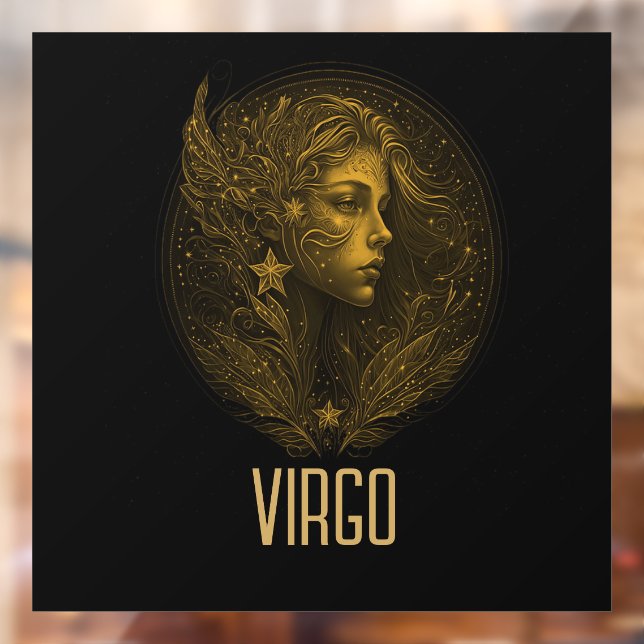 Golden Virgo classic zodiac sign black (Sheet 2)