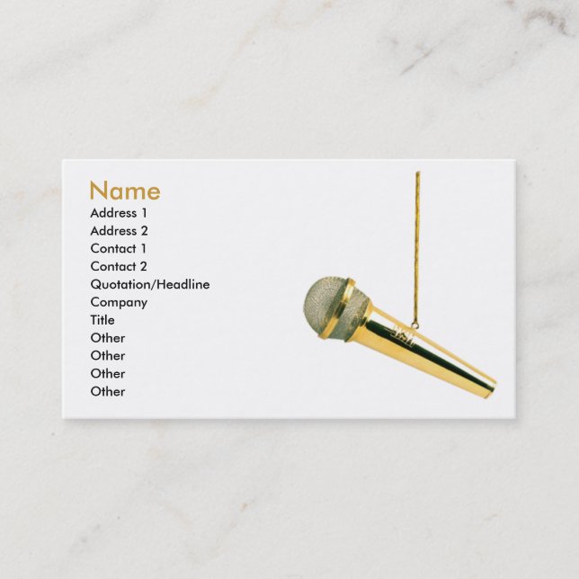♫ Golden Vocals ♫ Business Card (Front)