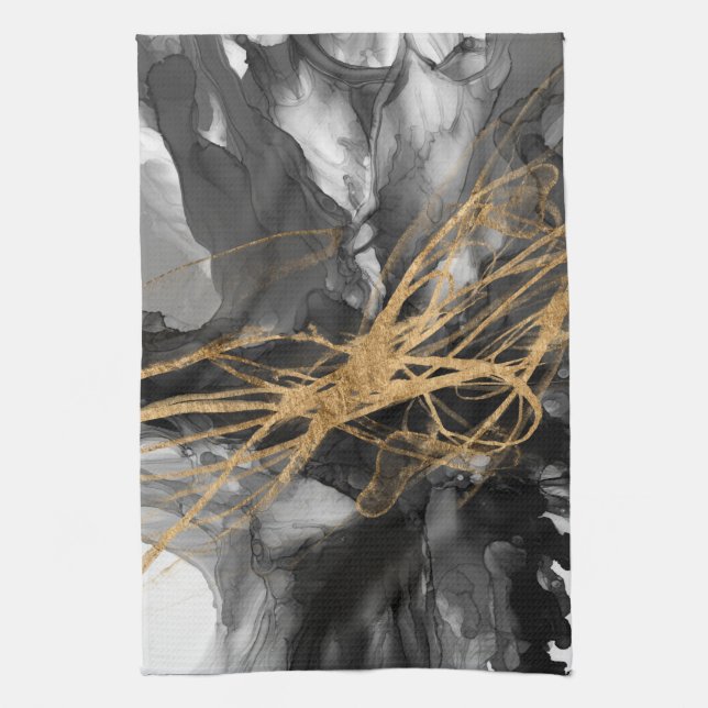 Golden Vortex I Kitchen Towel (Vertical)