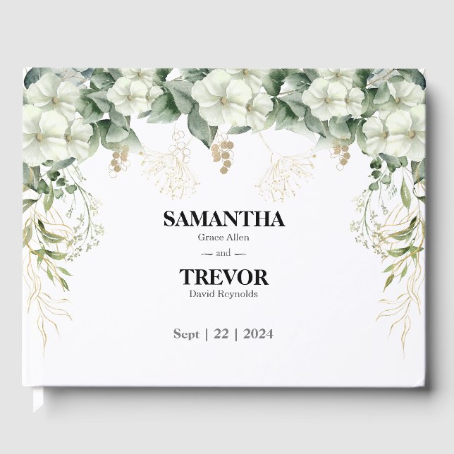 Golden Vows: A Botanical Wedding Guest Book (Front)