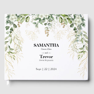 Golden Vows: A Botanical Wedding Guest Book