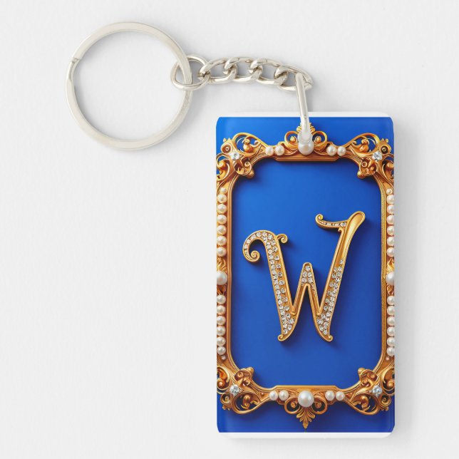 Golden W Monogram Pearl Gift ✨ Keychain (Front)