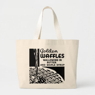 Golden Waffles Breakfast Large Tote Bag
