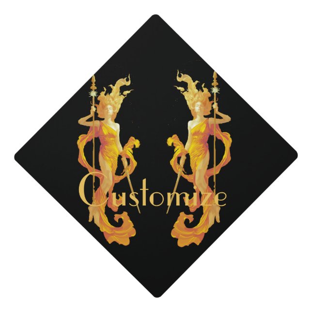 Golden Warrior Goddess Thunder_Cove  Graduation Cap Topper (Front)