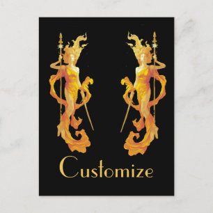 Golden Warrior Goddess Thunder_Cove Postcard