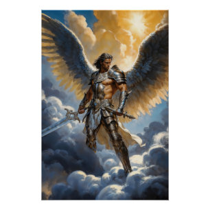 Golden Warrior of Heaven Archangel Michael Poster