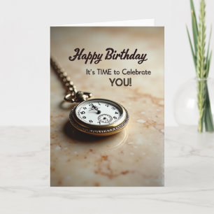 Golden Watch Birthday Card