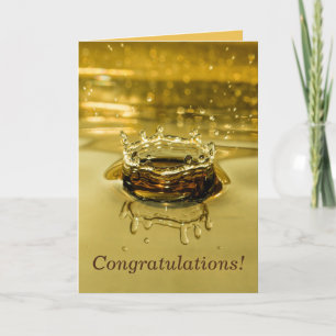 Golden Water-Crown Splash   Greeting Card