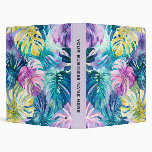 Golden Watercolor Tropical Leaves Paradise Binder