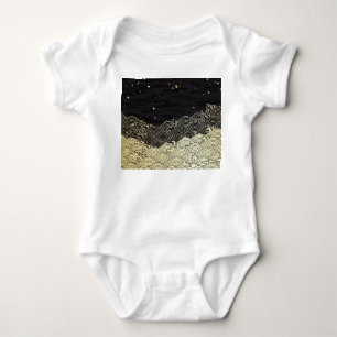 Golden wave, paper-like texture. baby bodysuit