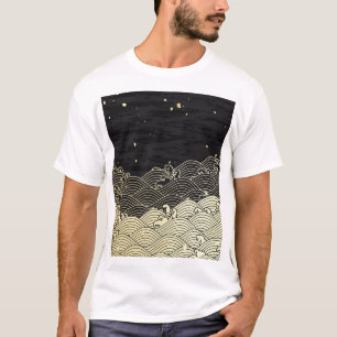 Golden wave, paper-like texture. T-Shirt