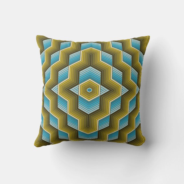 Golden Wave Reversible Throw Pillow (Back)