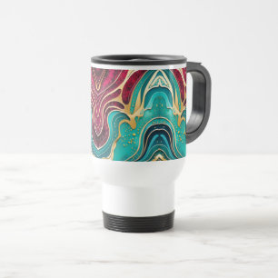 Golden Waves Fluid Art Coffee Mug