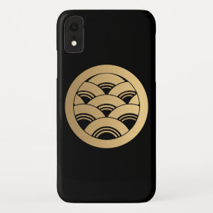 Golden Waves Japanese Kamon in faux gold iPhone XR Case
