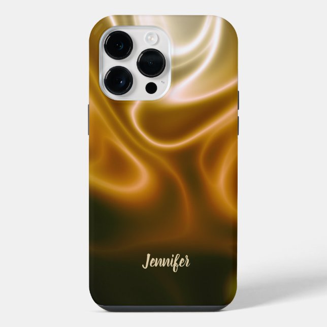 Golden waves of silk iPhone case (Back)