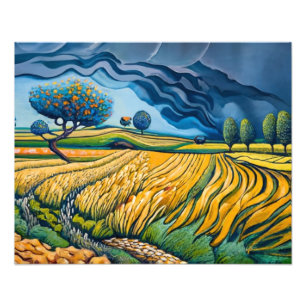 Golden Waves Under Stormy Skies Photo Print