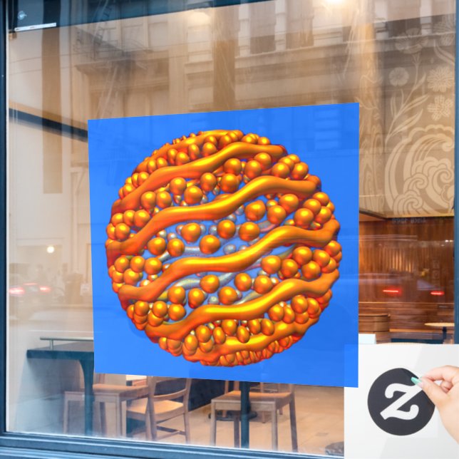 Golden Waves Wall Decal (Cafe Window)
