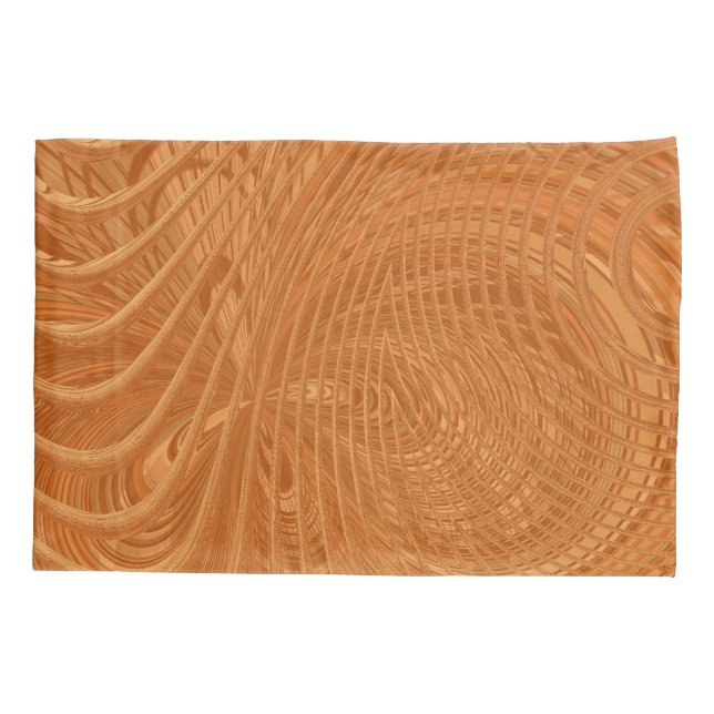 Golden Wavy Art Pillow Case (Back)