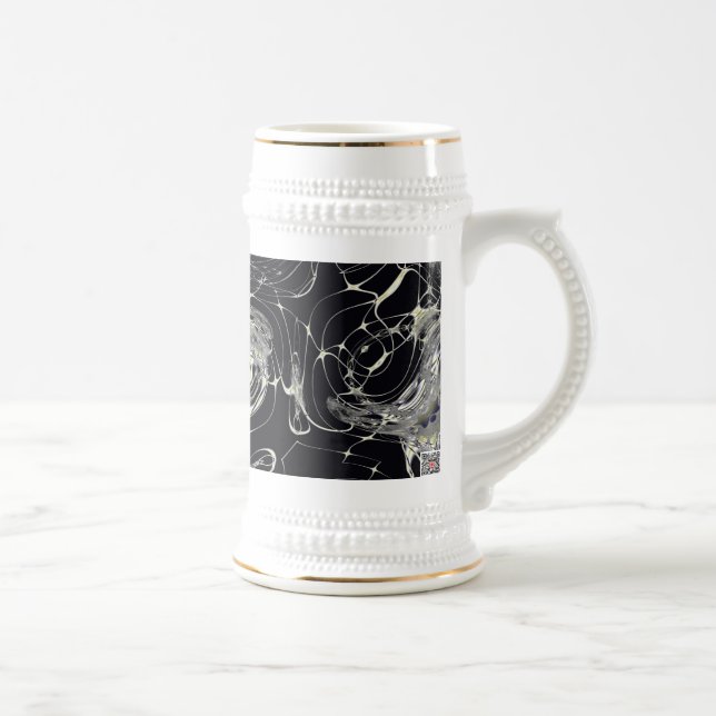 Golden Web Abstract Fractal Art Beer Stein (Right)