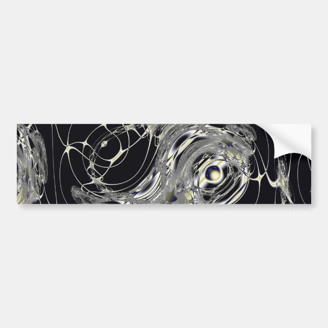 Golden Web Abstract Fractal Art Bumper Sticker (Front)