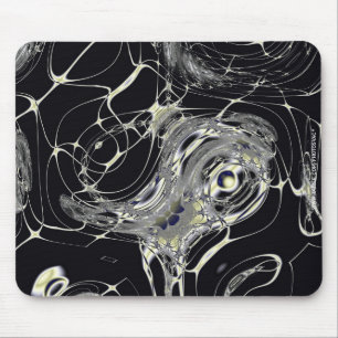 Golden Web Abstract Fractal Art Mouse Pad