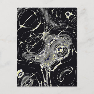 Golden Web Abstract Fractal Art Postcard