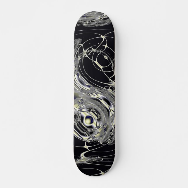 Golden Web Abstract Fractal Art Skateboard (Front)