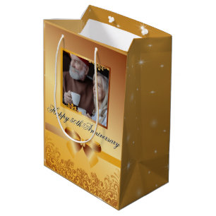 Golden Wedding 50th Anniversary Customizable  Medium Gift Bag