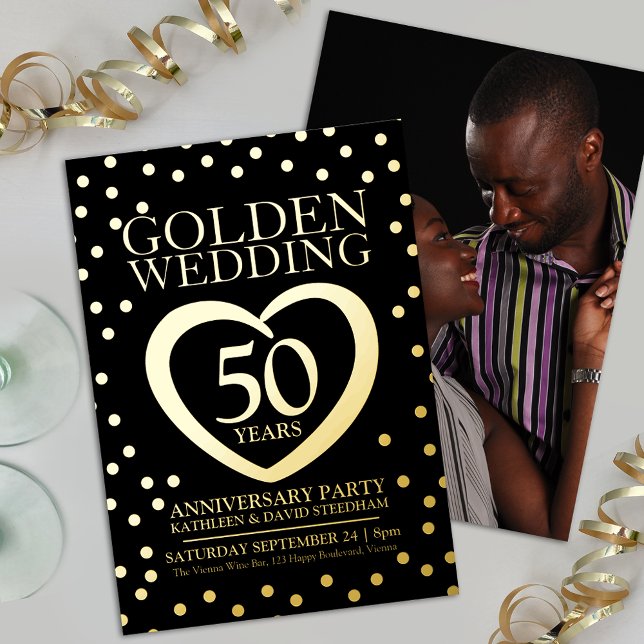 Golden wedding anniversary 50th party black gold (Creator Uploaded)