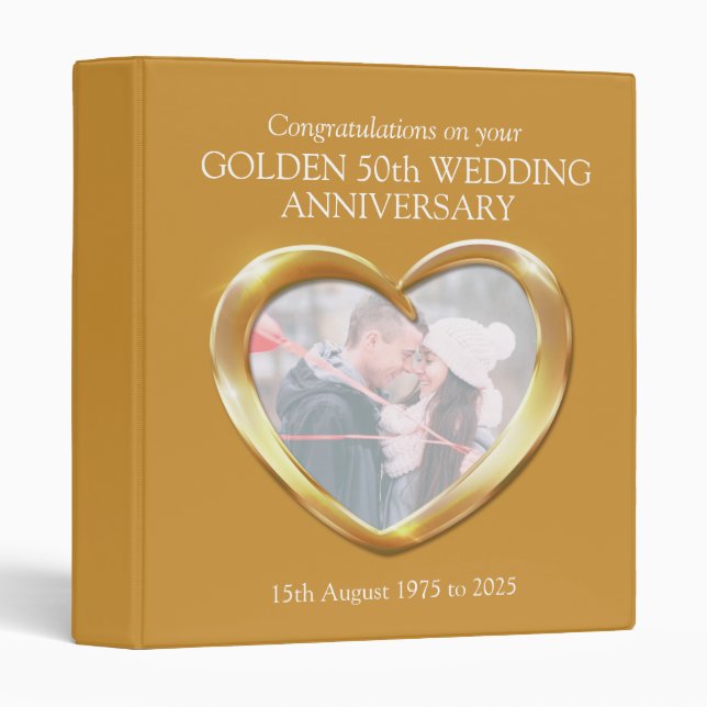 Golden wedding anniversary 50th photo binder (Front/Spine)