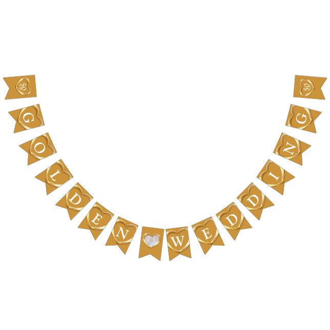 Golden wedding anniversary 50th photo bunting flags (All)