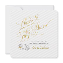 Golden Wedding Anniversary 50th Years Stripes