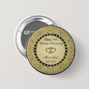 Golden Wedding Anniversary Button