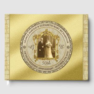 Golden Wedding Anniversary Classic Photo Frame Guest Book
