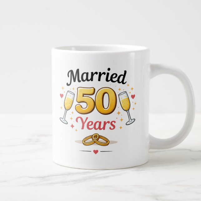 Golden Wedding Anniversary Coffee Mug Gift (Right)