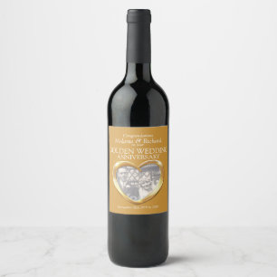 Golden wedding anniversary custom wine labels