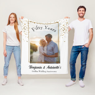 Golden Wedding Anniversary Fleece Blanket