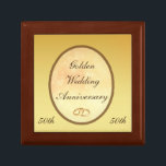 Golden Wedding Anniversary Gift Box<br><div class="desc">Small Golden Wedding Anniversary gift box. Theme - 50th stylish elegant luxury gold customizable</div>