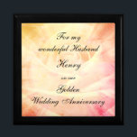 Golden Wedding Anniversary Gift Box<br><div class="desc">Golden Wedding Anniversary gift box for my Husband. Theme - 50th anniversary stylish elegant Gift Box.</div>